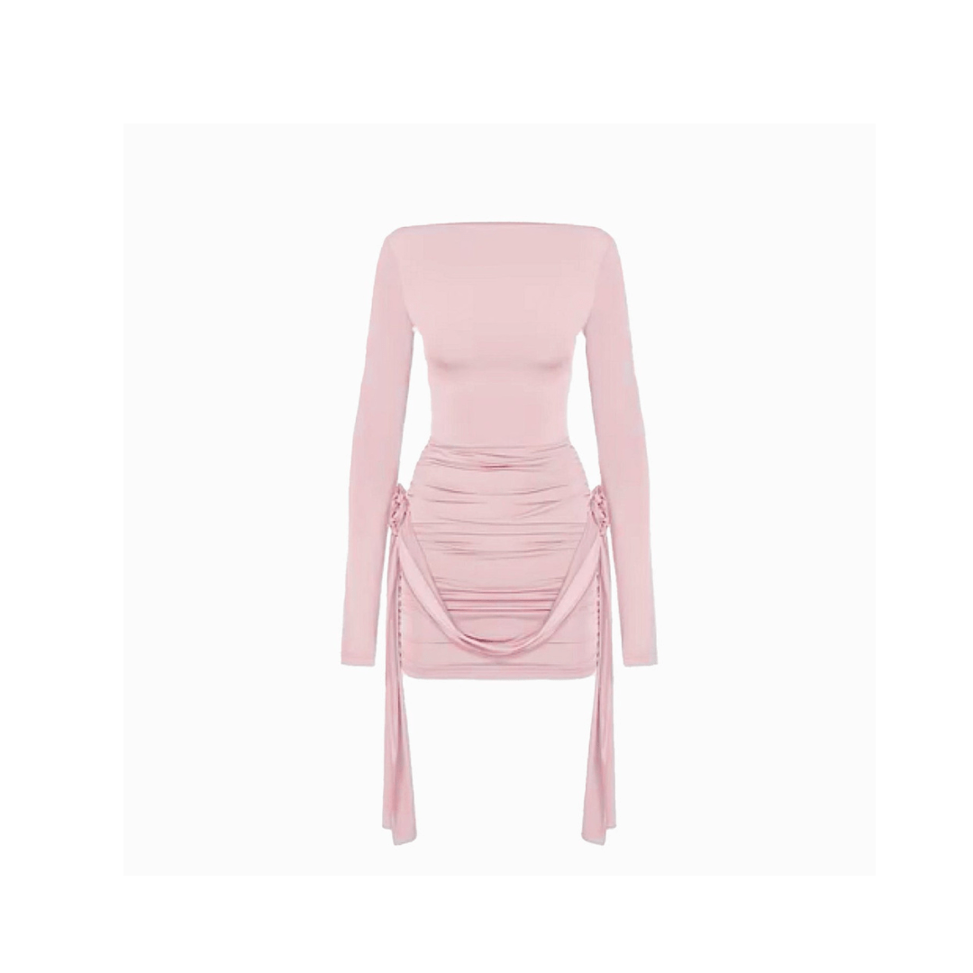 Rosé Allure Draped Dress - Fav Avenue