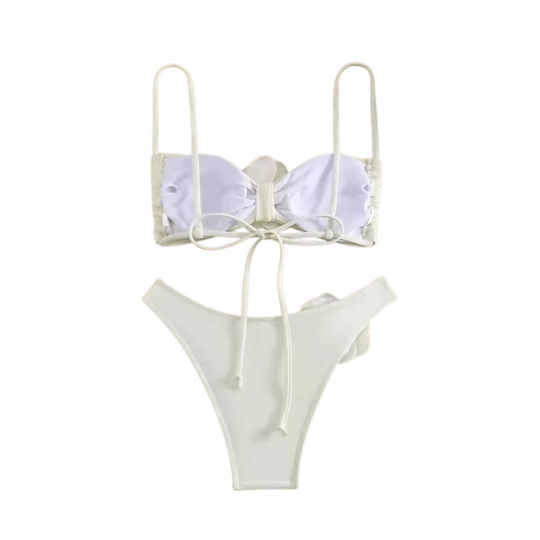 Rose Noir Bikini mit 3D Blüten - Fav Avenue
