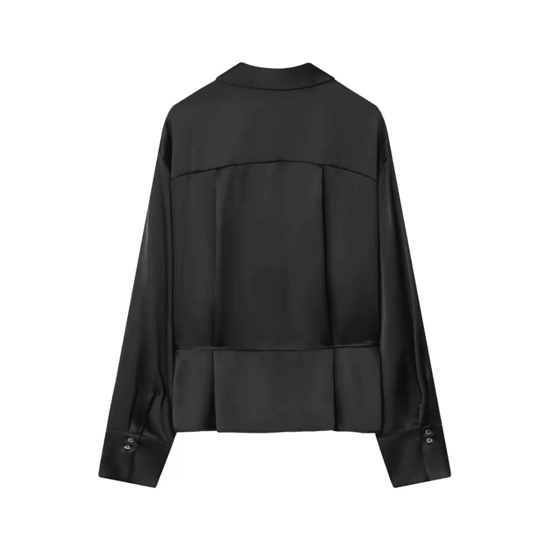 Satin Bluse mit Gürtel - Fav Avenue