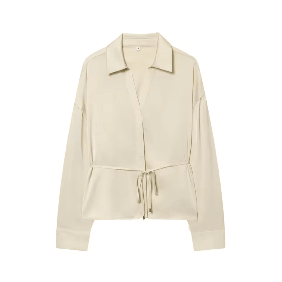 Satin Bluse mit Gürtel - Fav Avenue