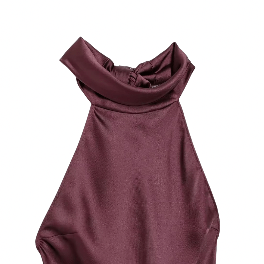 Satin Neckholder Maxi Kleid - Fav Avenue