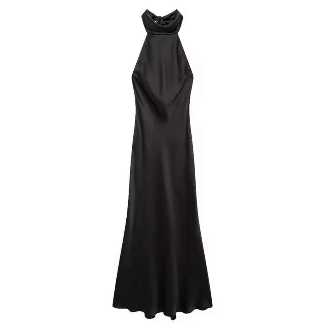 Satin Neckholder Maxi Kleid - Fav Avenue