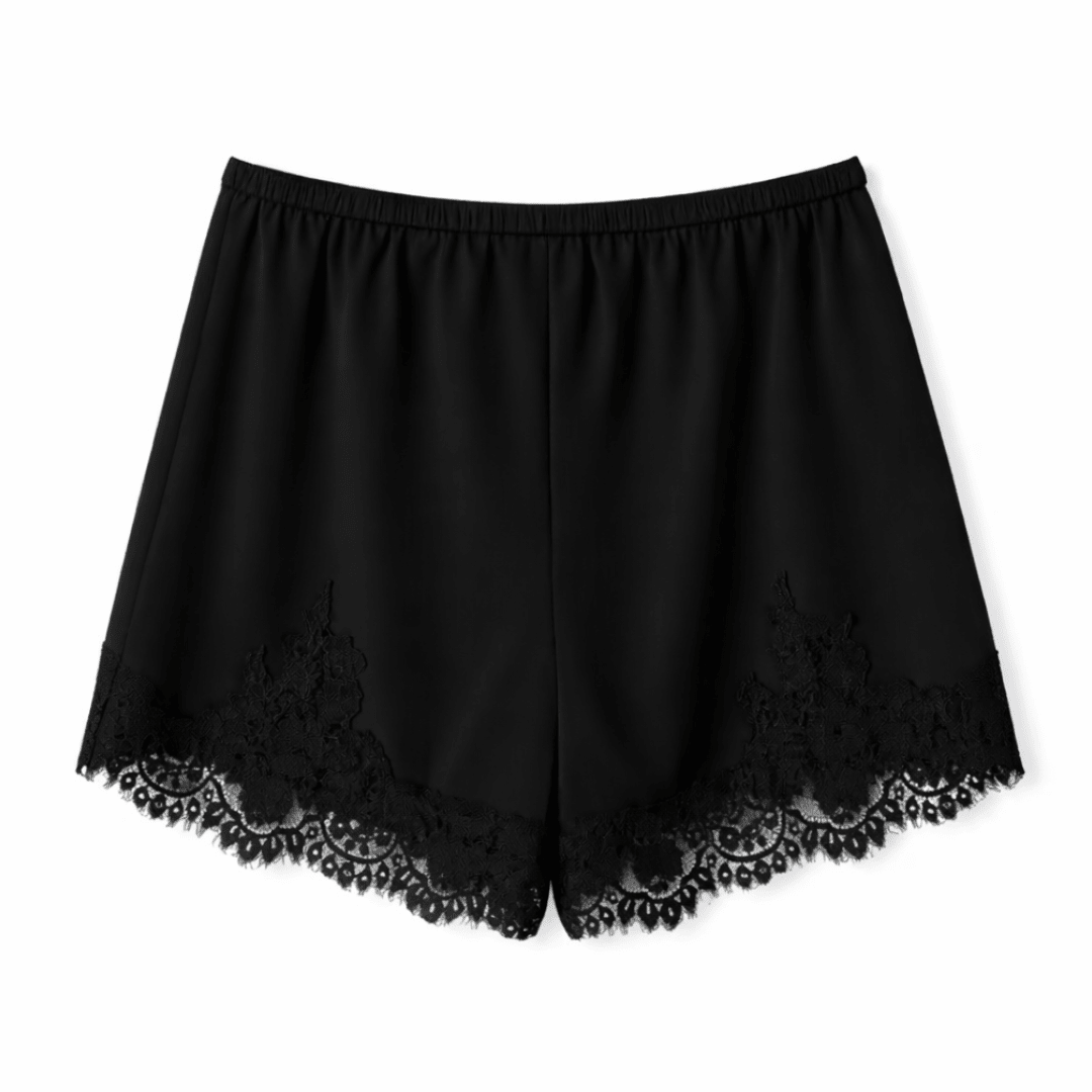 Satin - Shorts mit Spitzenbesatz - Fav Avenue
