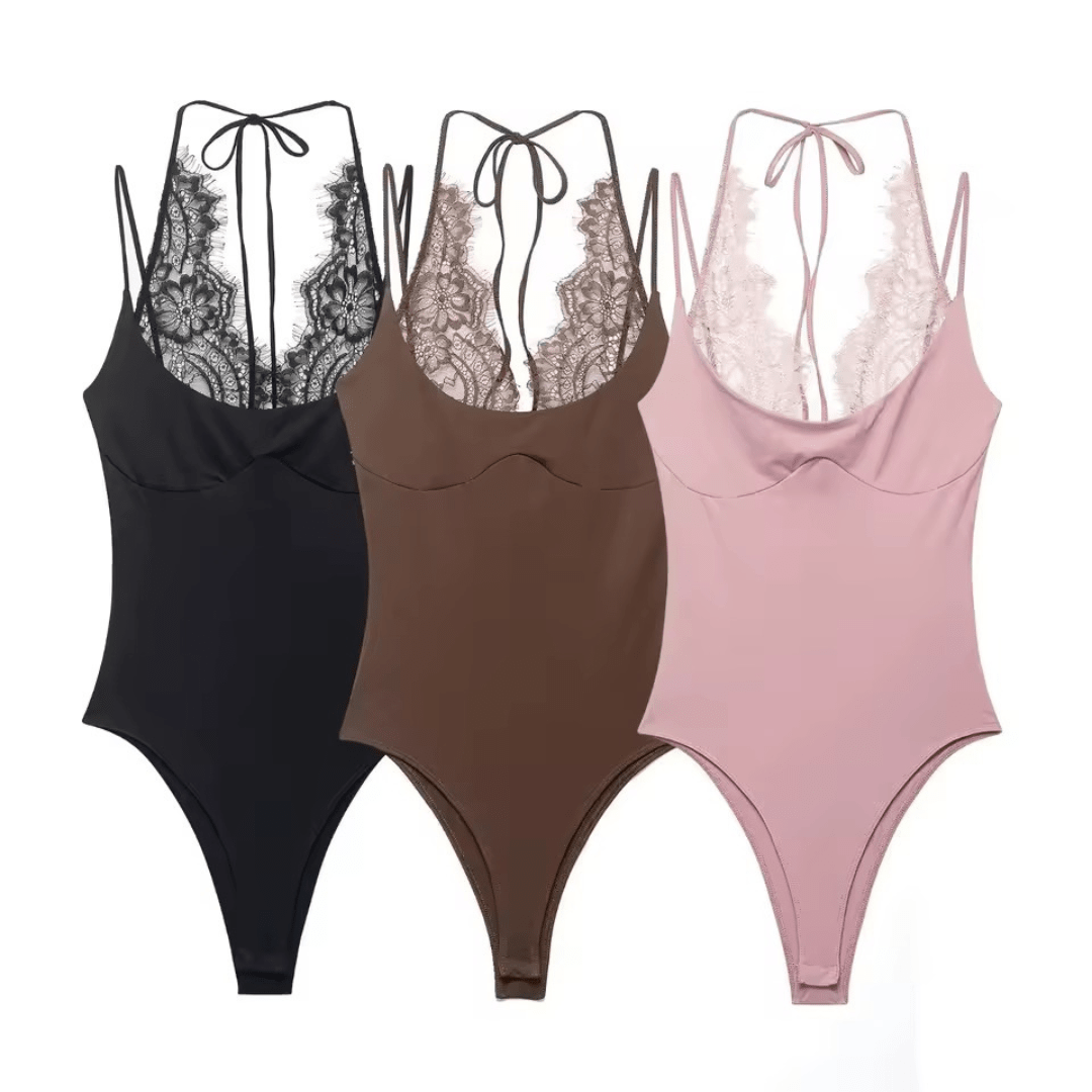 Spitzen - Bodysuit mit Neckholder - Fav Avenue