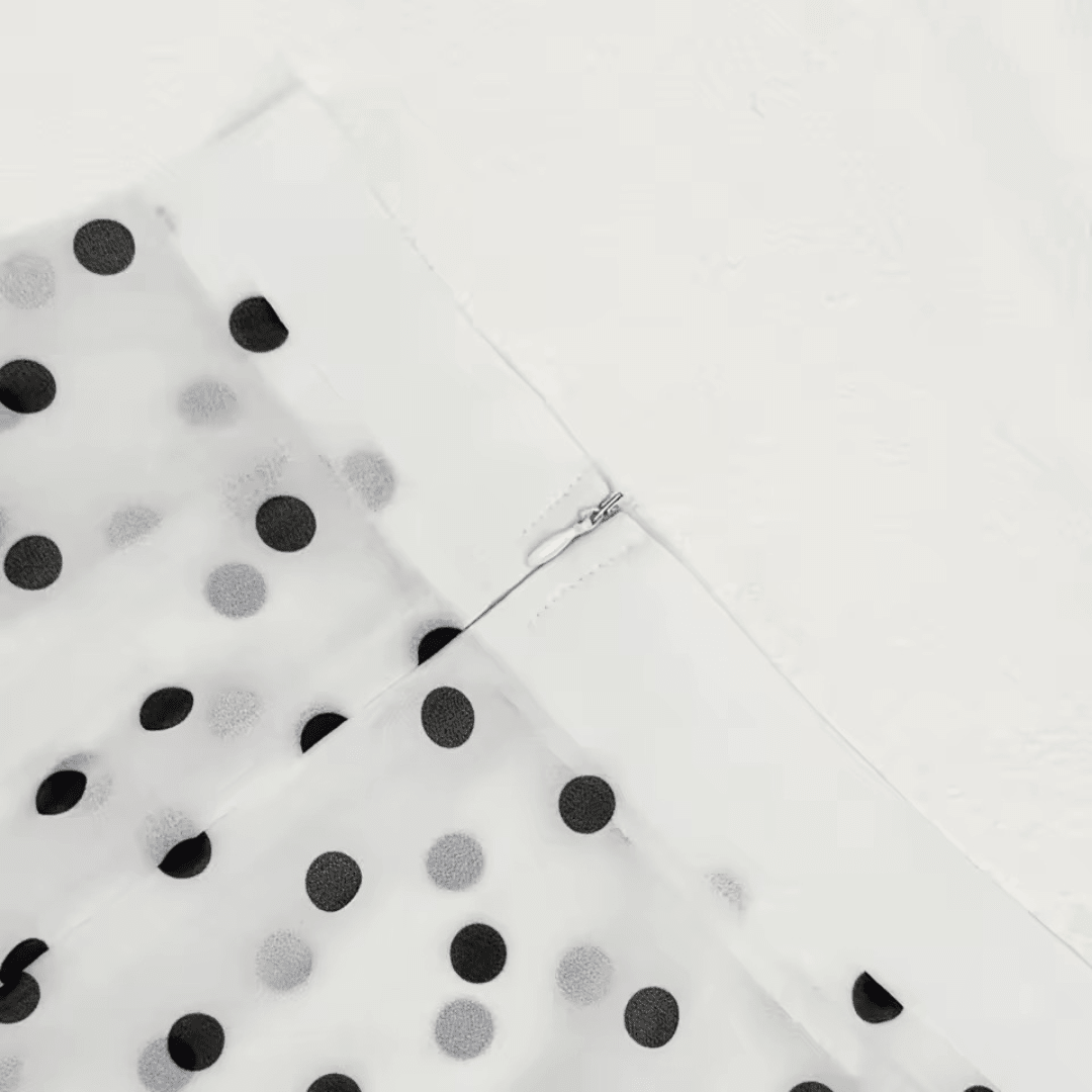 Transparenter Polka Dot Chiffon Rock - Fav Avenue
