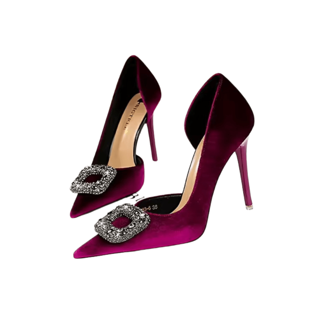 Velvet Pumps mit Schnalle - Fav Avenue