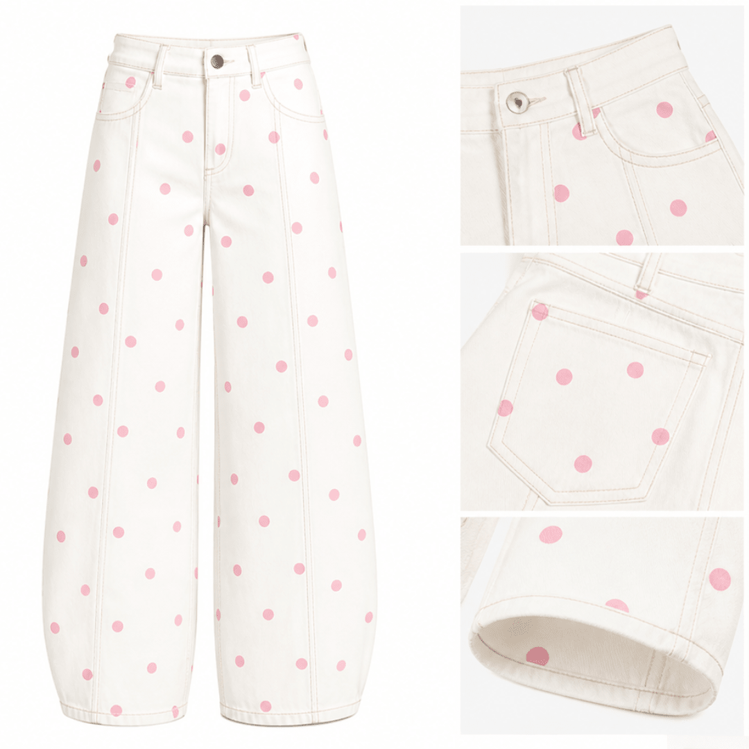 Wide Leg Jeans mit Polka Dots - Fav Avenue